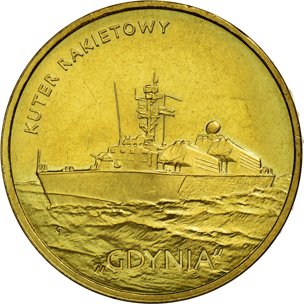 Coin, Poland, Gdynia, 2 Zlotych, 2013, Warsaw, AU(50-53), Brass, KM:848