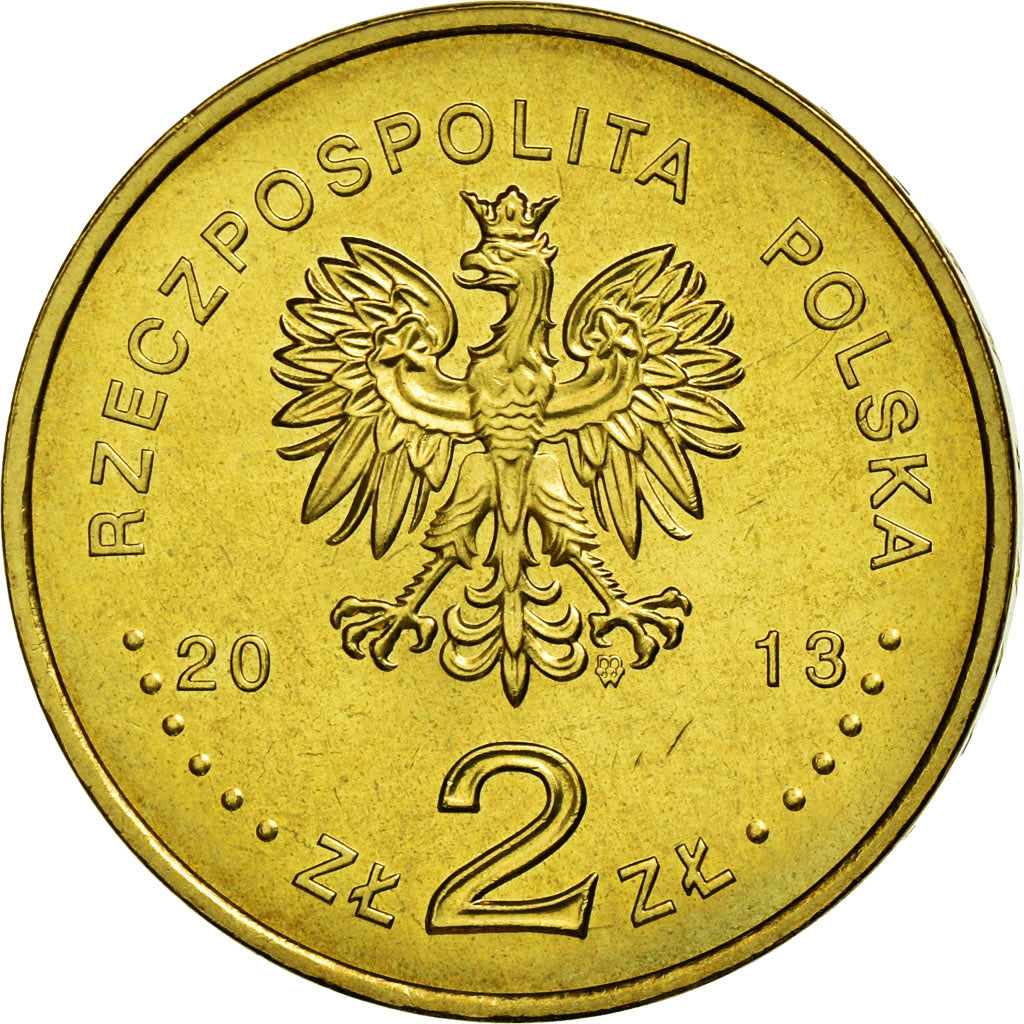 Coin, Poland, Gdynia, 2 Zlotych, 2013, Warsaw, AU(50-53), Brass, KM:848