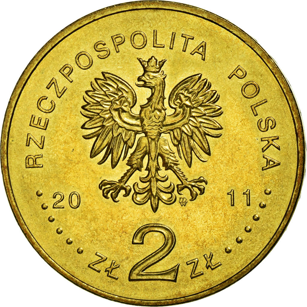 Moneda, Polonia, Poznan, 2 Zlote, 2011, Warsaw, MBC, Latón, KM:794