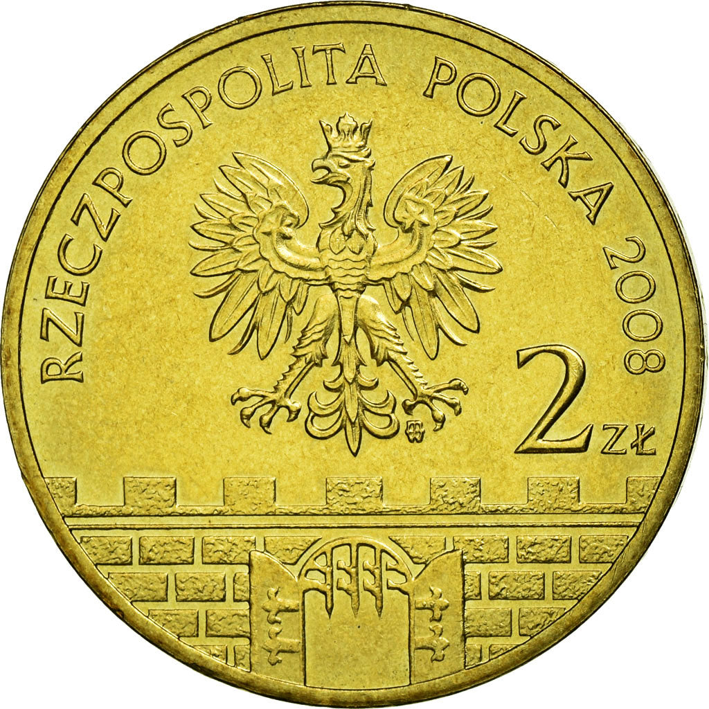 Coin, Poland, PIOTRK, 2 Zlote, 2008, Warsaw, EF(40-45), Brass, KM:628