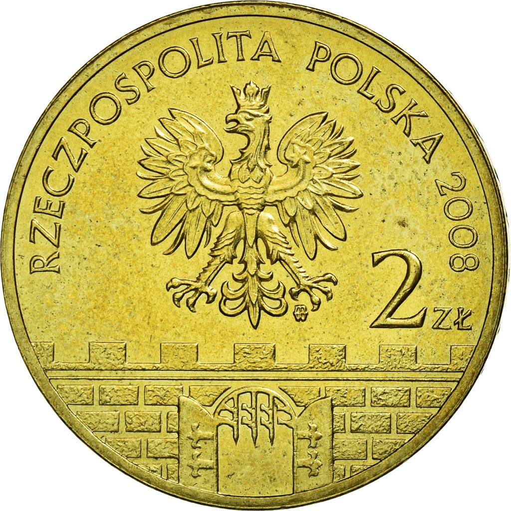 Coin, Poland, PIOTRK, 2 Zlote, 2008, Warsaw, VF(30-35), Brass, KM:628