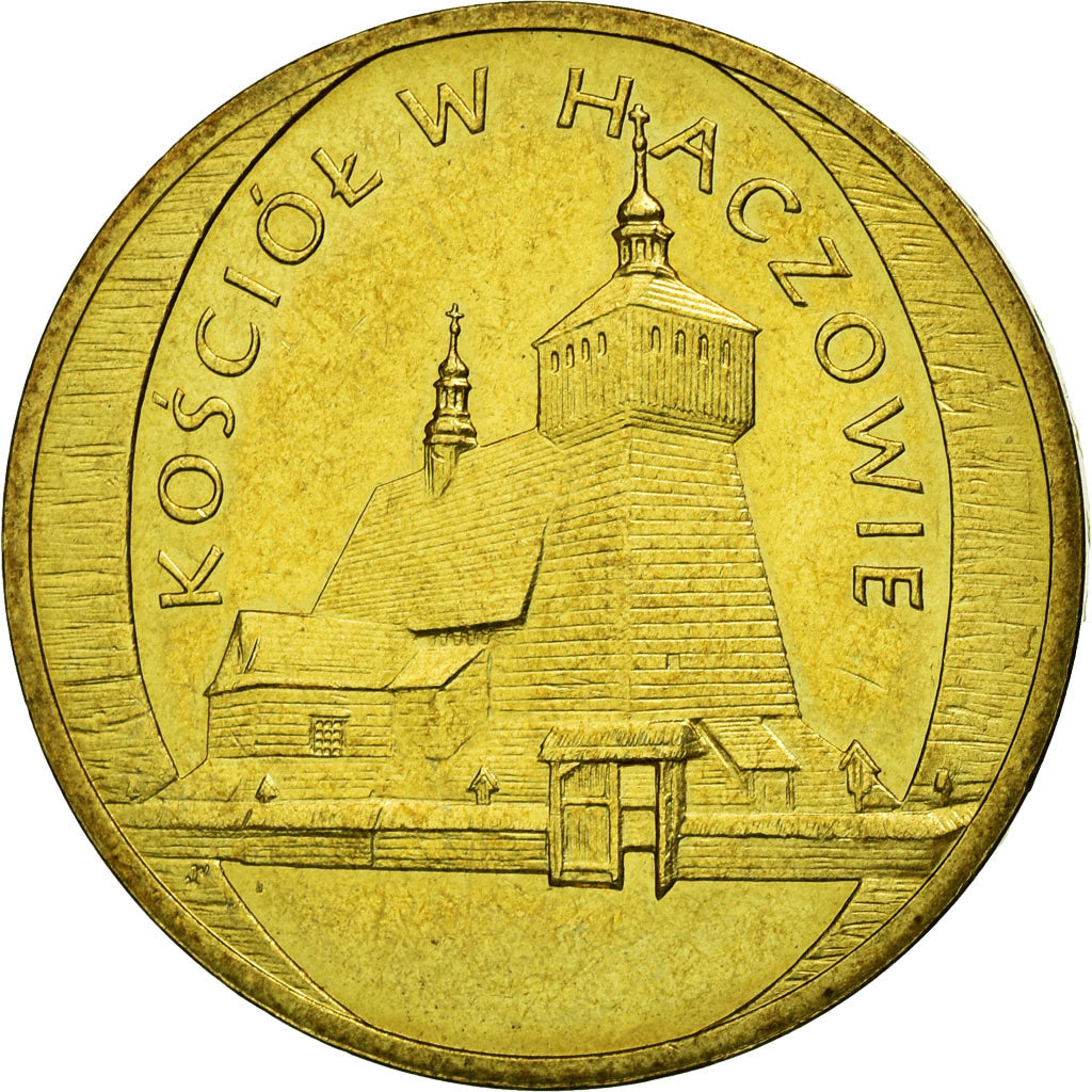 Moneda, Polonia, KOSCIOL W. HACZOWIE, 2 Zlote, 2006, Warsaw, BC+, Latón, KM:547