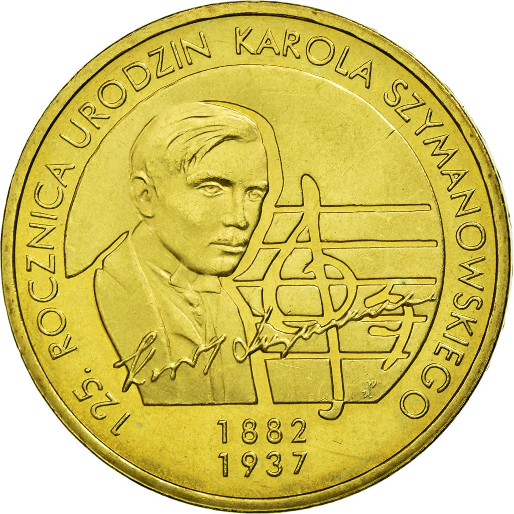 Coin, Poland, 70th Anniversary Death of Szymanowski, 2 Zlote, 2007, Warsaw