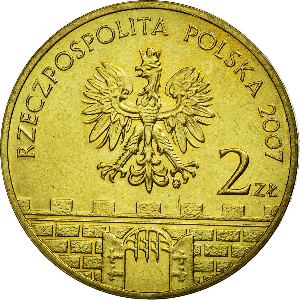 Coin, Poland, PLOCK, 2 Zlote, 2007, Warsaw, VF(30-35), Brass, KM:617
