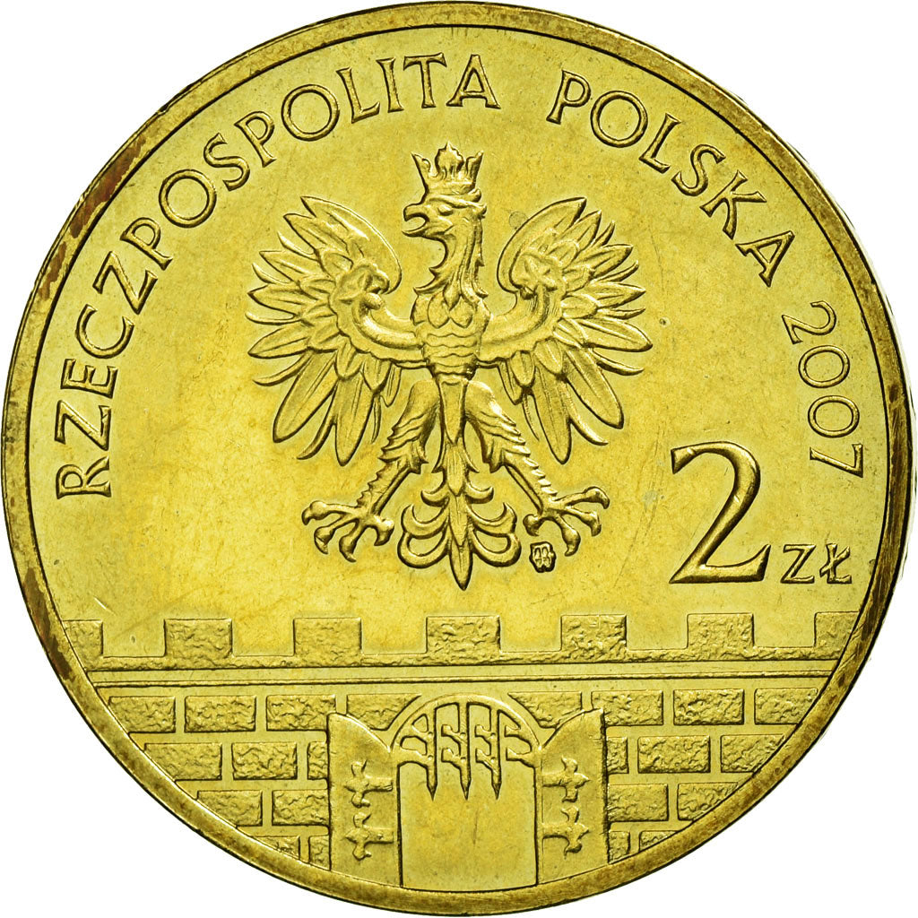Coin, Poland, SLUPSK, 2 Zlote, 2007, Warsaw, VF(30-35), Brass, KM:620