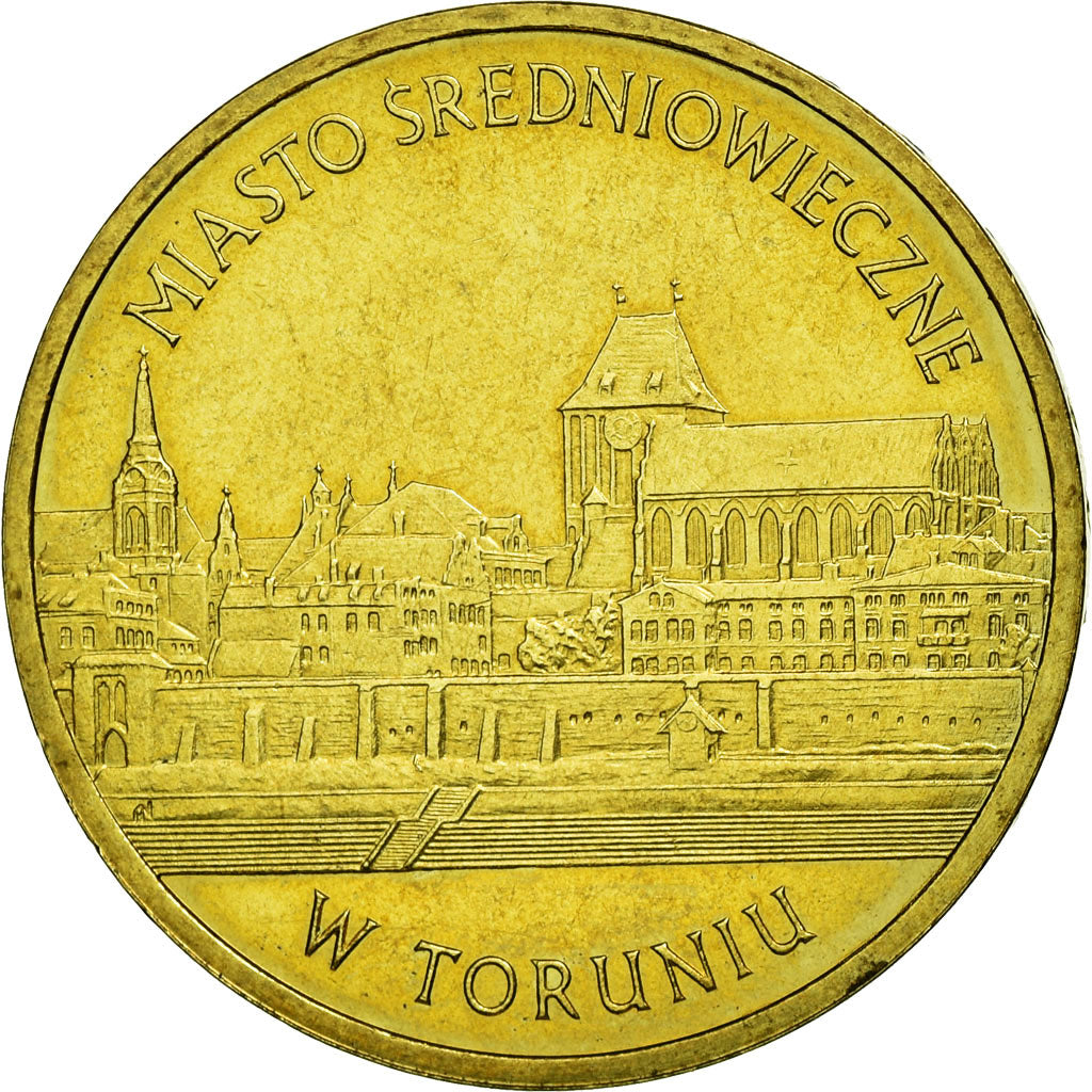 Moneda, Polonia, MIASTO SREDNIOWIECZNE - W TORUNIU, 2 Zlote, 2007, Warsaw, MBC