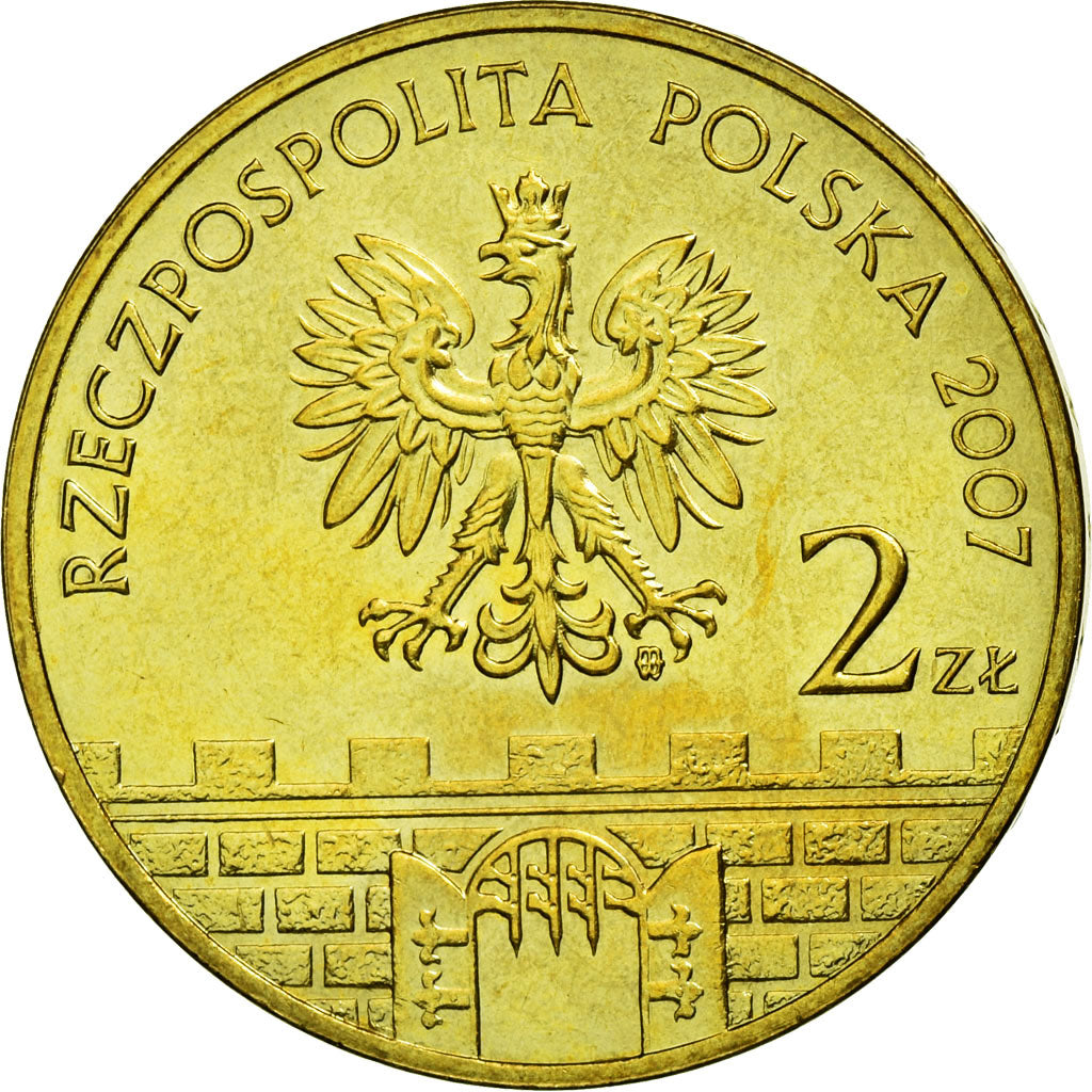 Moneda, Polonia, GORZ, 2 Zlote, 2007, Warsaw, MBC, Latón, KM:623