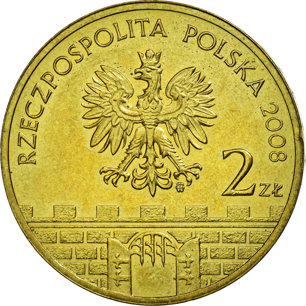 Moeda, Polónia, PIOTRK, 2 Zlote, 2008, Warsaw, EF(40-45), Latão, KM:628