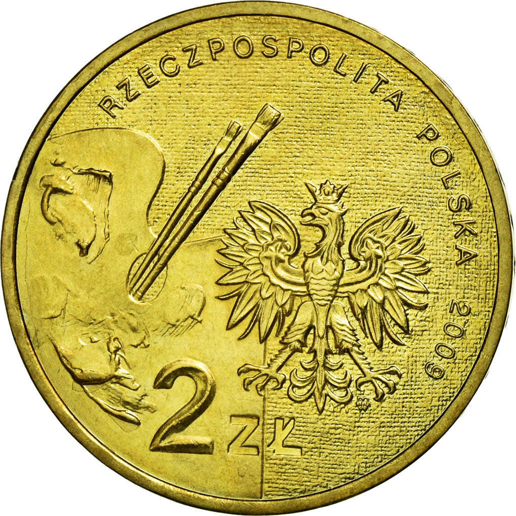 Moeda, Polónia, Wald Strzeminski, 2 Zlote, 2009, Warsaw, EF(40-45), Latão