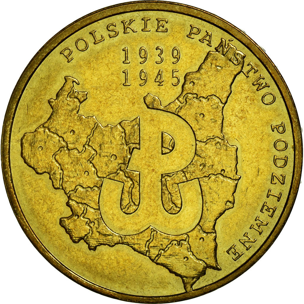 Coin, Poland, Polish Underground, 2 Zlote, 2009, Warsaw, EF(40-45), Brass