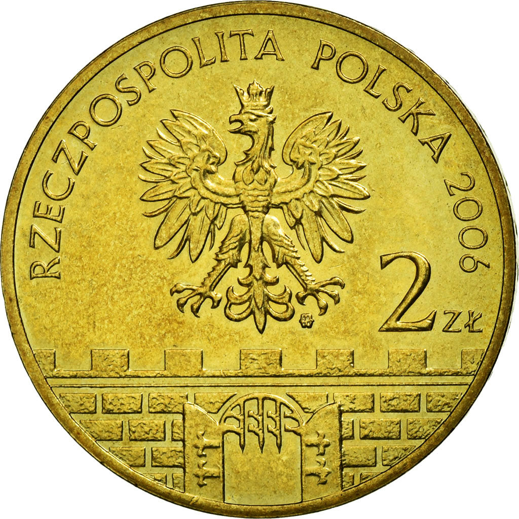 Coin, Poland, Kalisz building, 2 Zlote, 2006, Warsaw, EF(40-45), Brass, KM:580