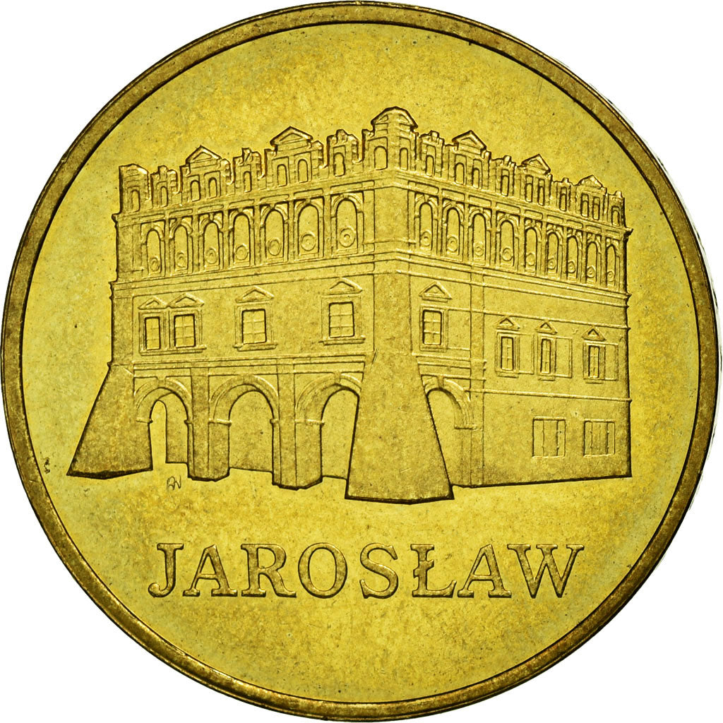 Moneda, Polonia, City of Jaroslaw, 2 Zlote, 2006, Warsaw, MBC, Latón, KM:566