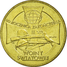 Coin, Poland, 60th Anniversary of WWII, 2 Zlote, 2005, Warsaw, VF(30-35), Brass