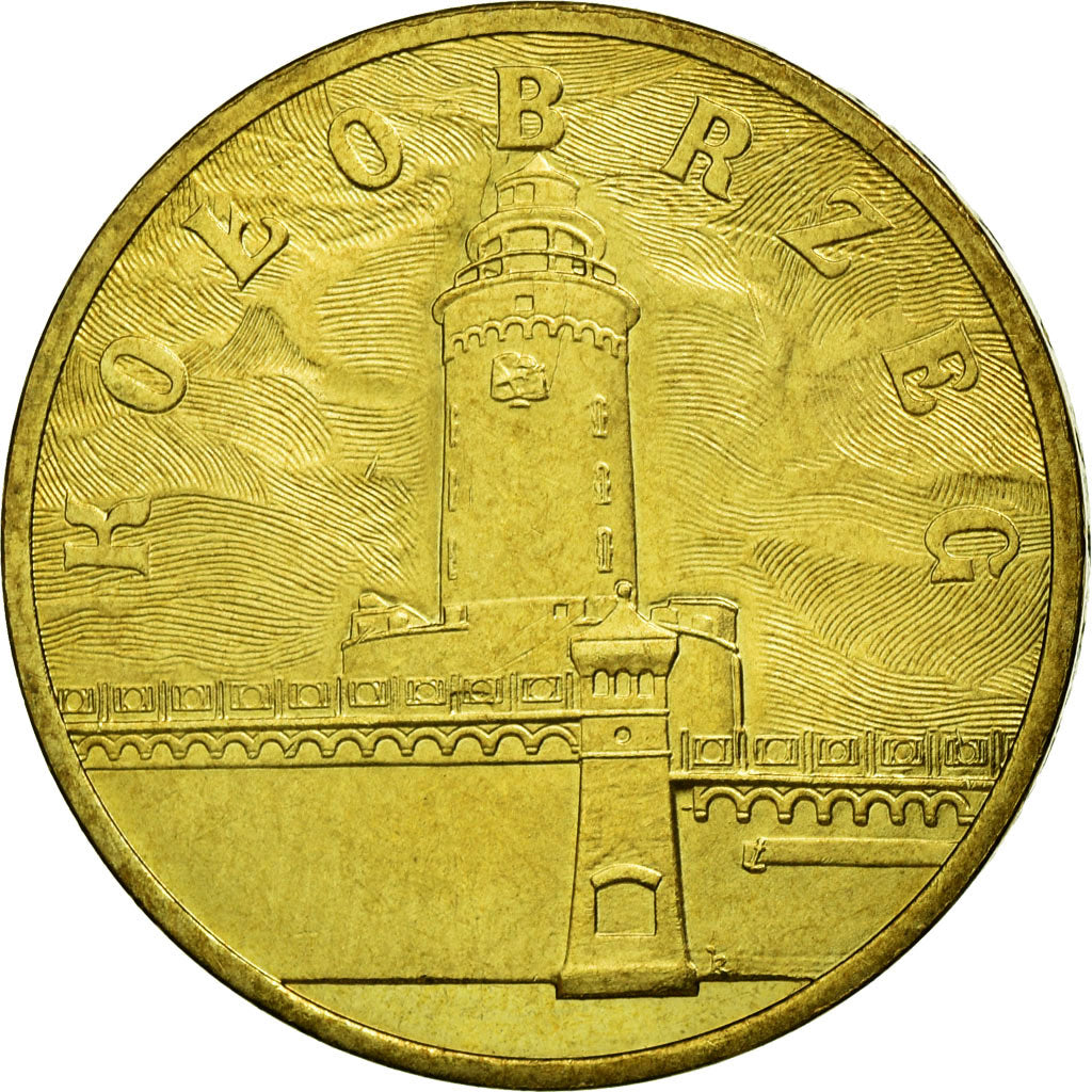 Münze, Polen, Kolobrzeg Lighthouse, 2 Zlote, 2005, Warsaw, SS, Messing, KM:528