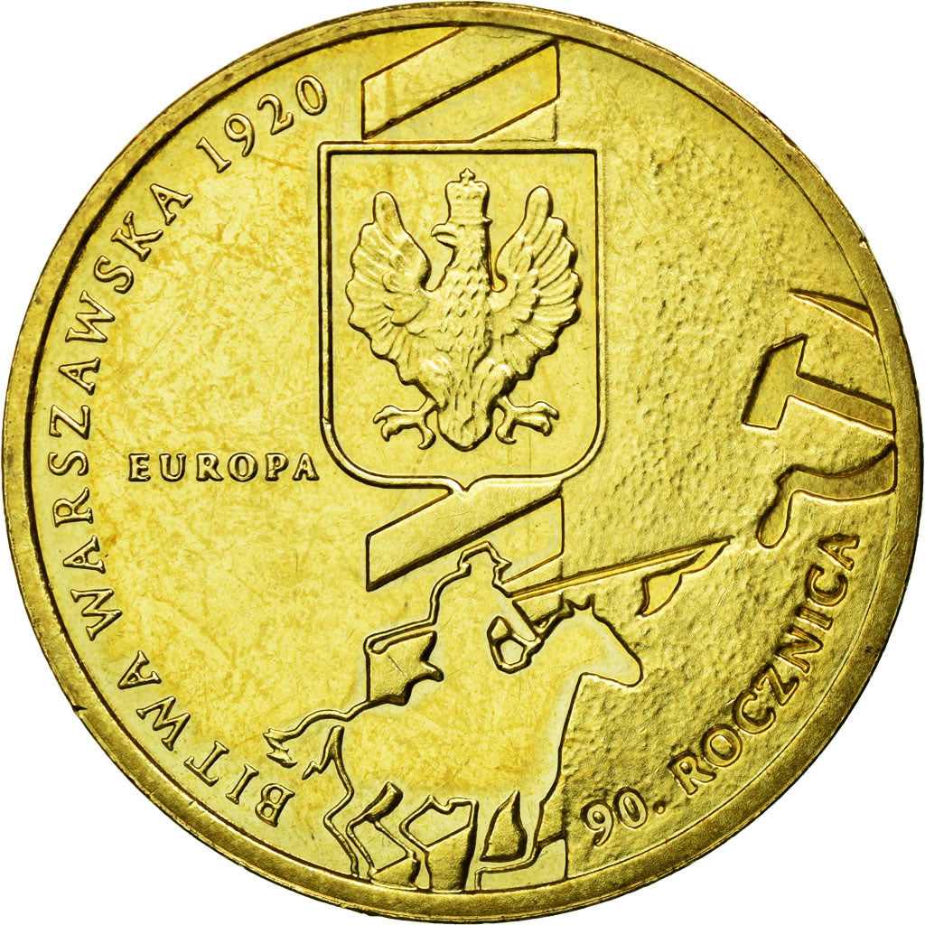 Moeda, Polónia, Battle of Warsaw, 2 Zlote, 2010, Warsaw, AU(50-53), Latão