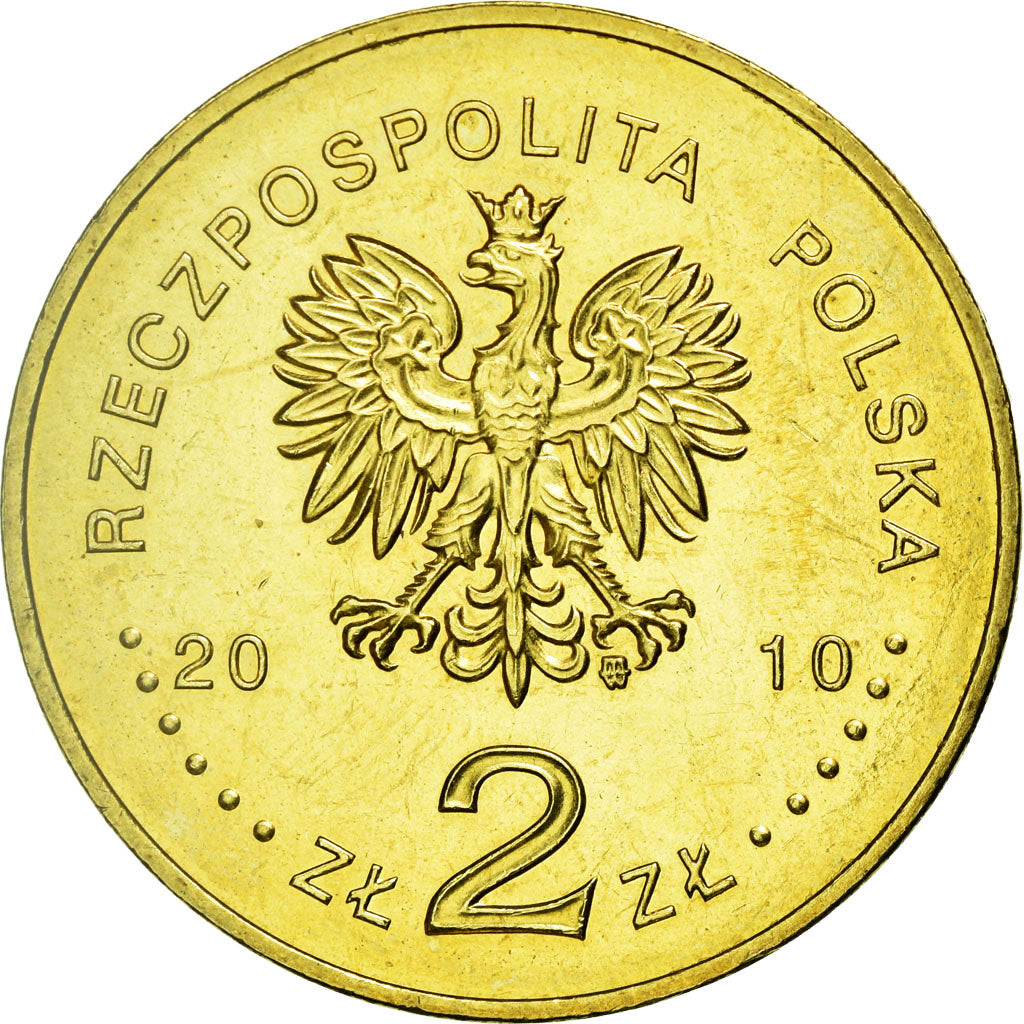 Coin, Poland, City of Trzemeszno, 2 Zlote, 2010, Warsaw, AU(50-53), Brass