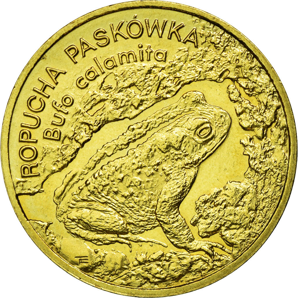 Coin, Poland, Toad, 2 Zlote, 1998, Warsaw, AU(55-58), Brass, KM:340