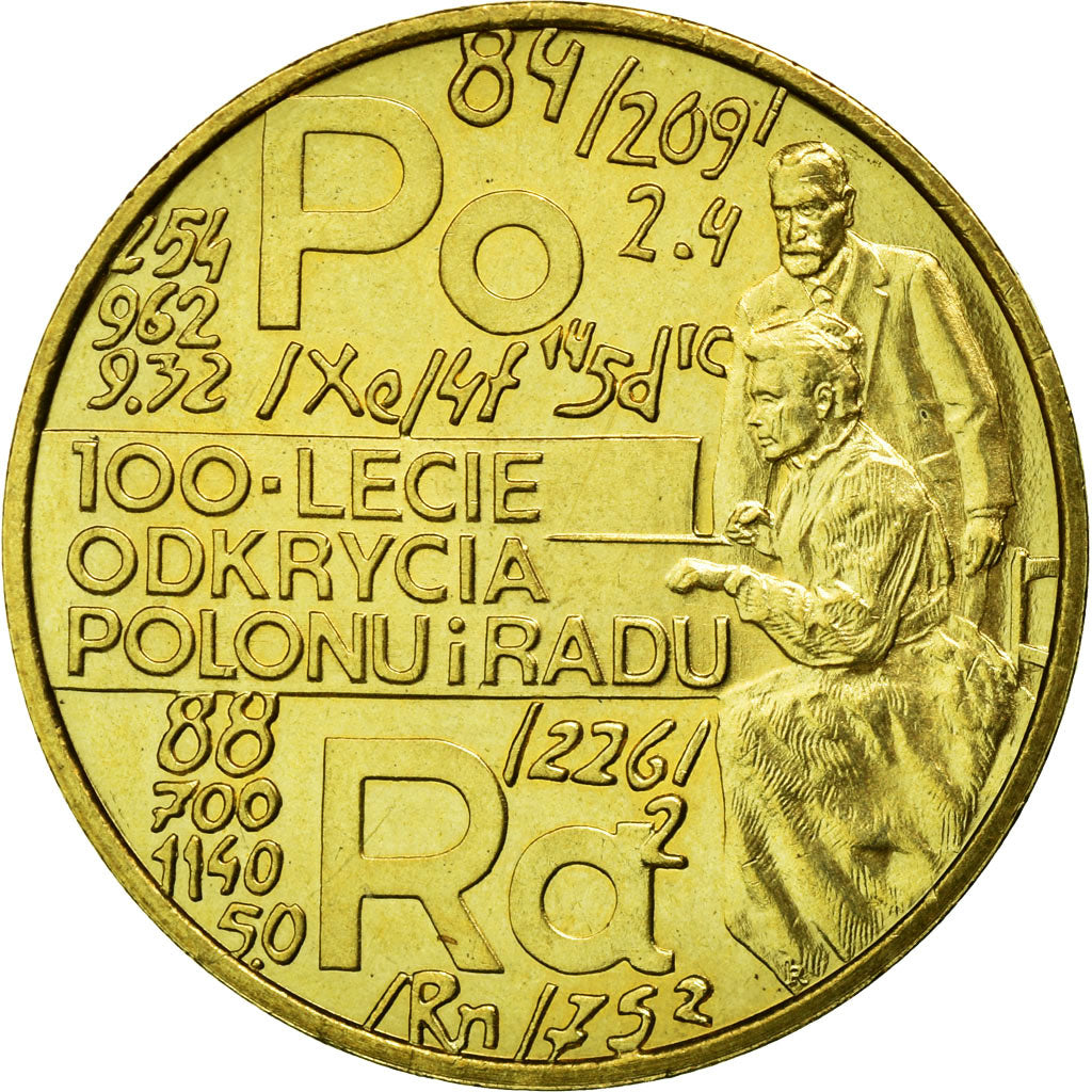 Monnaie, Pologne, Discovery of Radium and Polomium, 2 Zlote, 1998, Warsaw, TTB+
