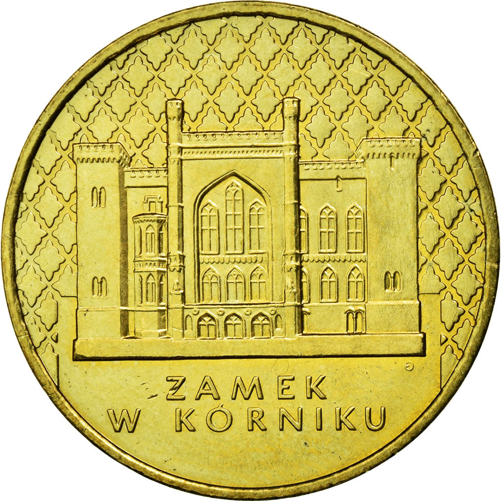 Monnaie, Pologne, Zamek W. Korniku - Palace, 2 Zlote, 1998, Warsaw, SUP, Laiton