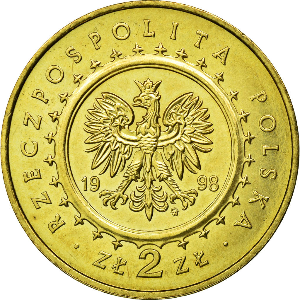 Monnaie, Pologne, Zamek W. Korniku - Palace, 2 Zlote, 1998, Warsaw, SUP, Laiton