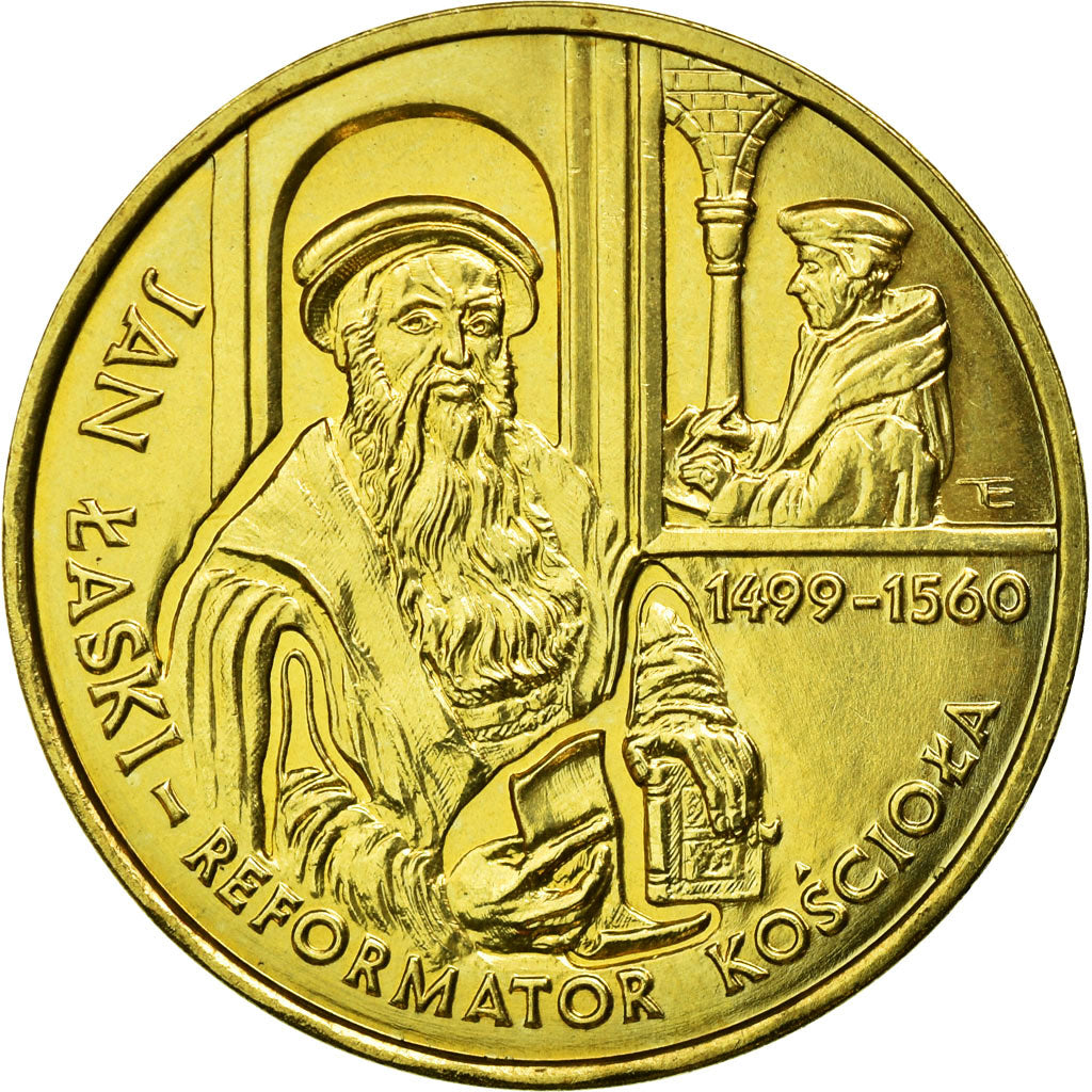 Moneda, Polonia, Laski and Erasmus, 2 Zlote, 1999, Warsaw, MBC+, Latón, KM:363