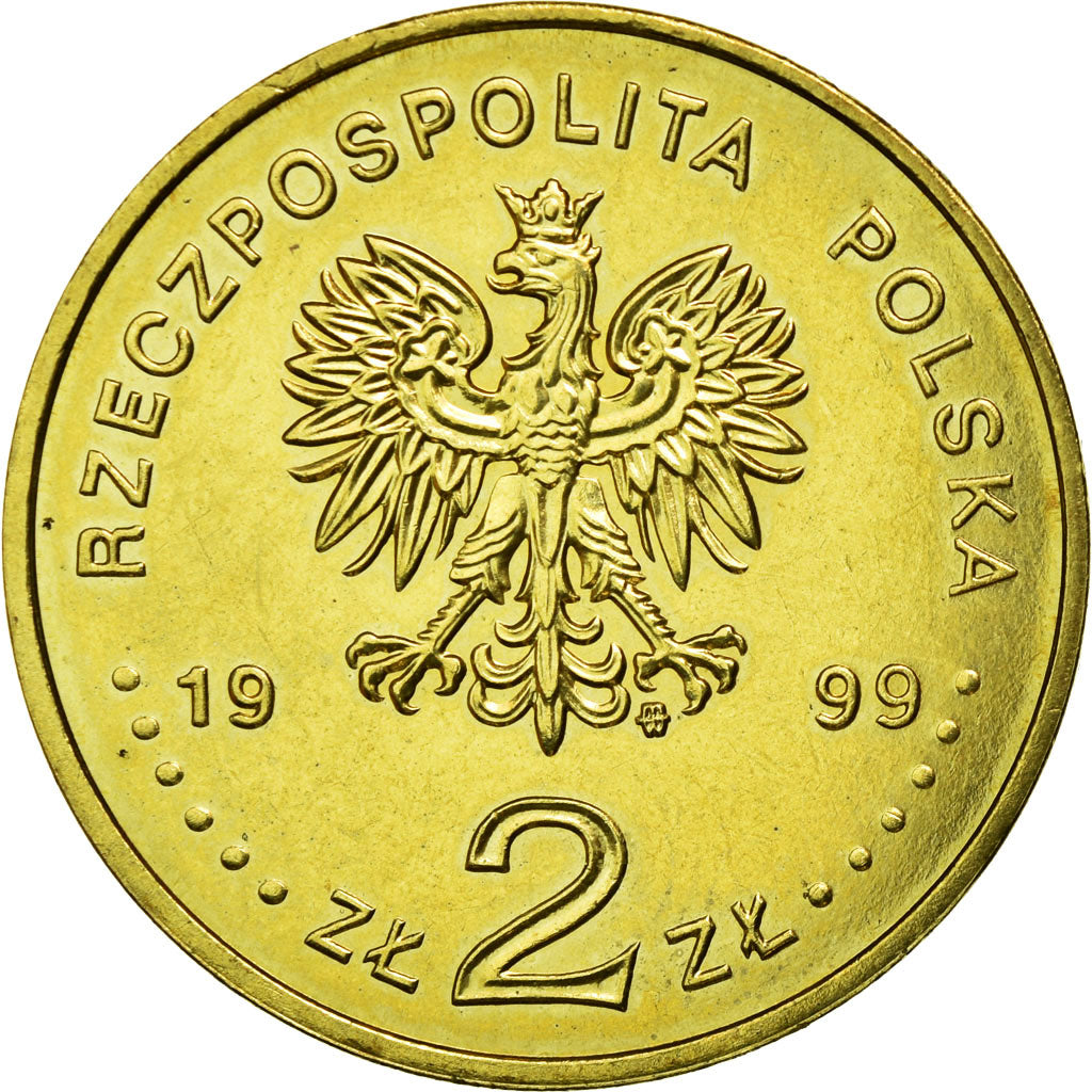 Coin, Poland, Fryderyk Chopin with stylized piano and music score, 2 Zlote