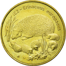 Coin, Poland, Hedgehog with young, 2 Zlote, 1996, Warsaw, AU(55-58), Brass