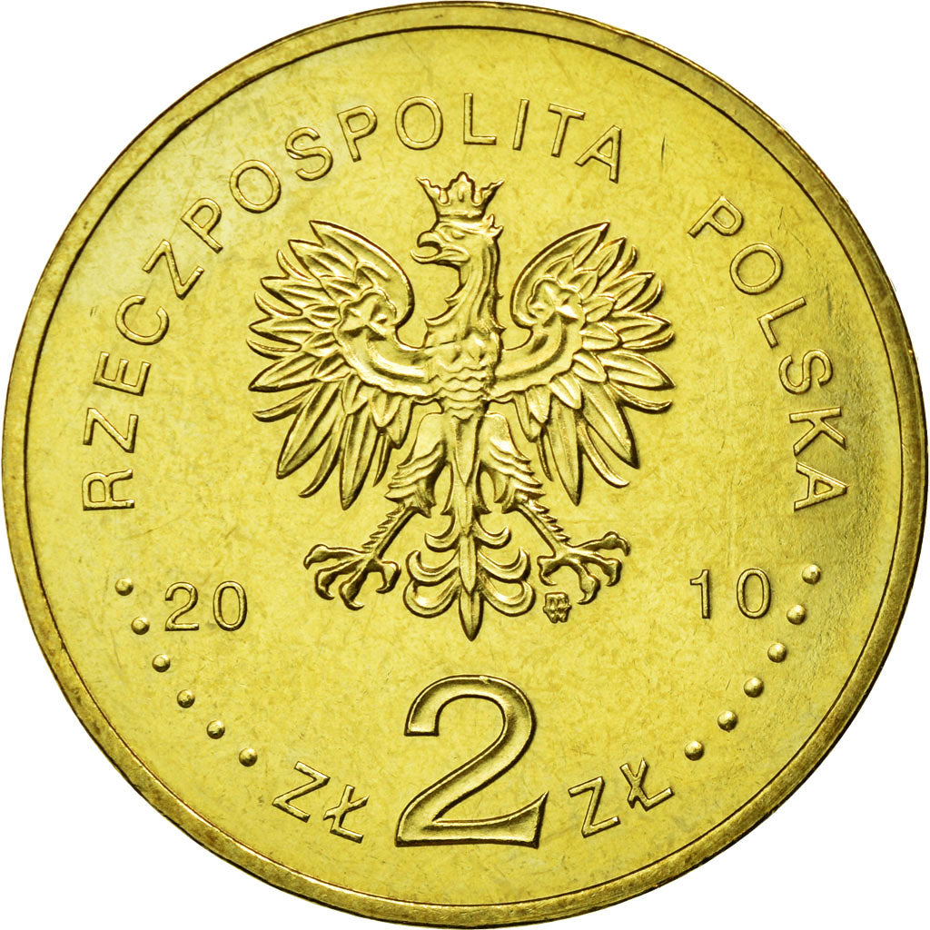 Moneda, Polonia, Battle of Warsaw, 2 Zlote, 2010, Warsaw, BC+, Latón, KM:735