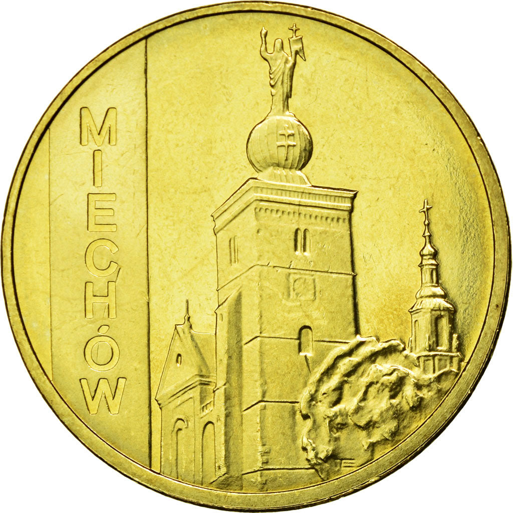 Coin, Poland, City of Miechow, 2 Zlote, 2010, Warsaw, AU(50-53), Brass, KM:760