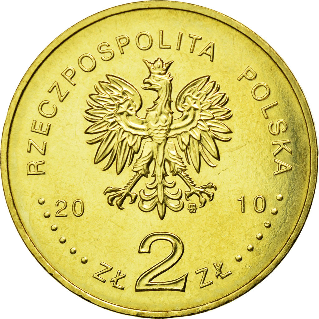 Coin, Poland, City of Miechow, 2 Zlote, 2010, Warsaw, AU(50-53), Brass, KM:760