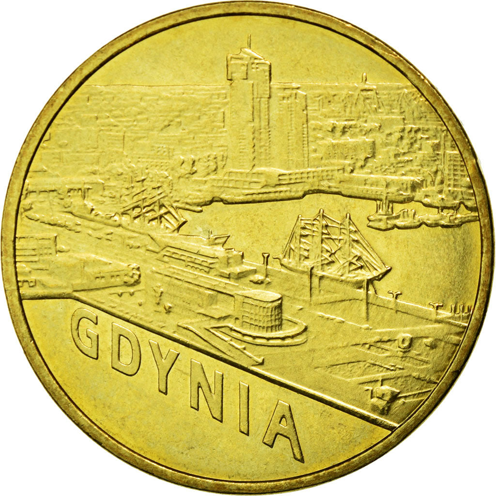Coin, Poland, Gdynia, 2 Zlote, 2011, Warsaw, AU(50-53), Brass, KM:783