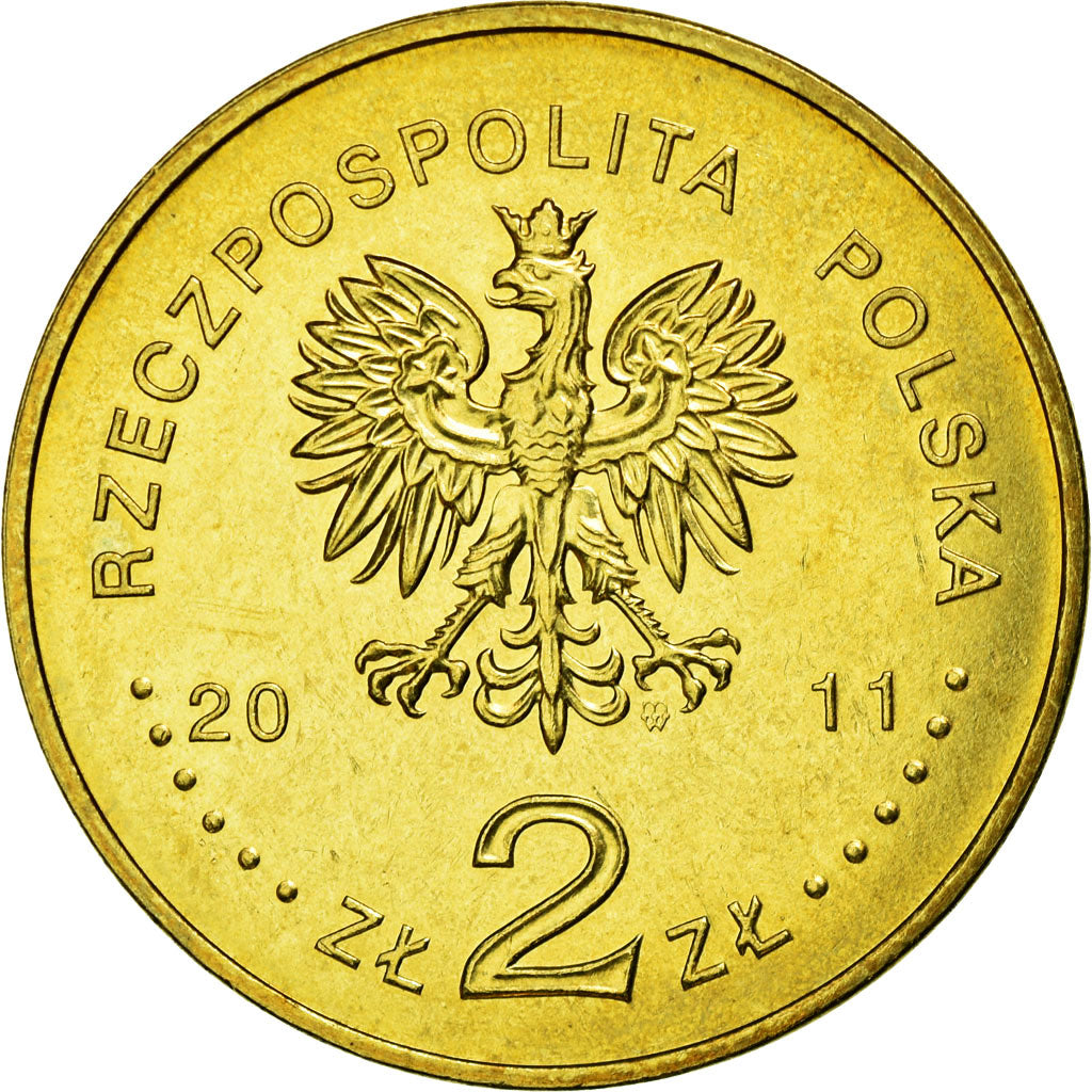 Moneda, Polonia, Mlawa, 2 Zlote, 2011, Warsaw, MBC, Latón, KM:788