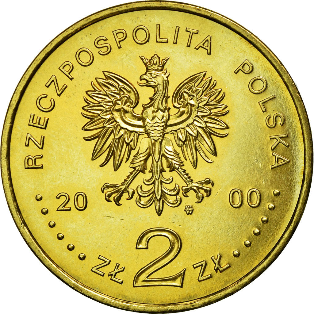 Moneda, Polonia, Holy Year, 2 Zlote, 2000, Warsaw, EBC, Latón, KM:376