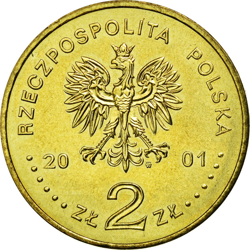 Moeda, Polónia, Henryk Wieniawski, 2 Zlote, 2001, Warsaw, AU(55-58), Latão