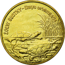Moeda, Polónia, European Pond Turtles, 2 Zlote, 2002, Warsaw, AU(55-58)