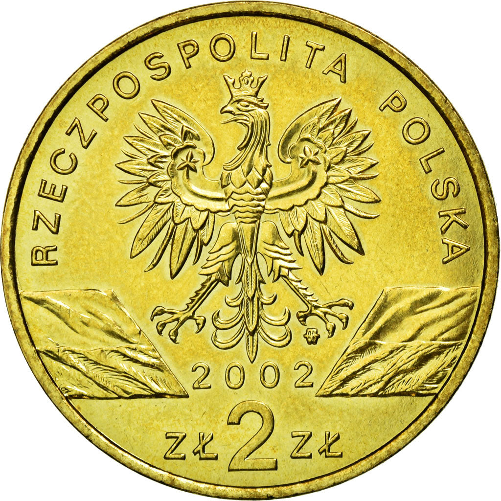 Moeda, Polónia, European Pond Turtles, 2 Zlote, 2002, Warsaw, AU(55-58)