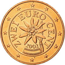 Österreich, 2 Euro Cent, 2002, UNZ, Copper Plated Steel, KM:3083