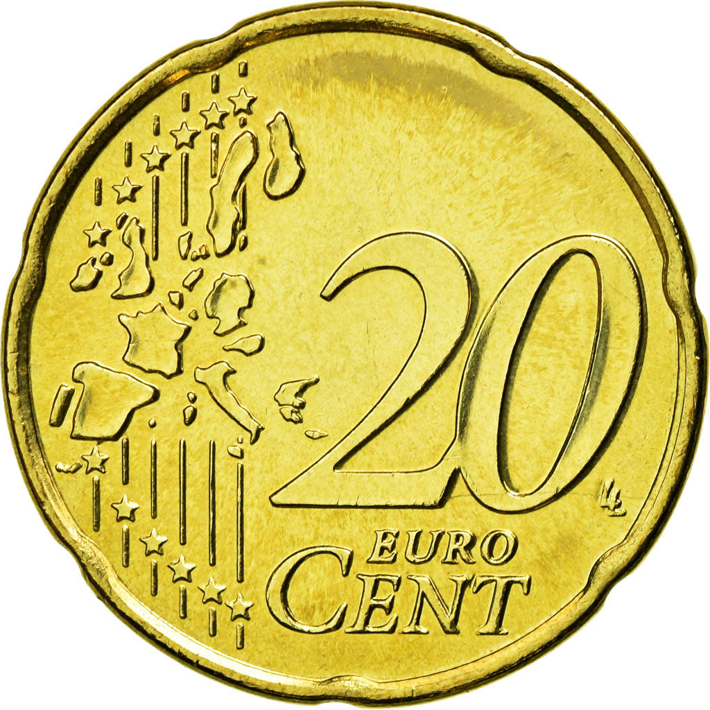 Belgio, 20 Euro Cent, 2000, SPL, Ottone, KM:228