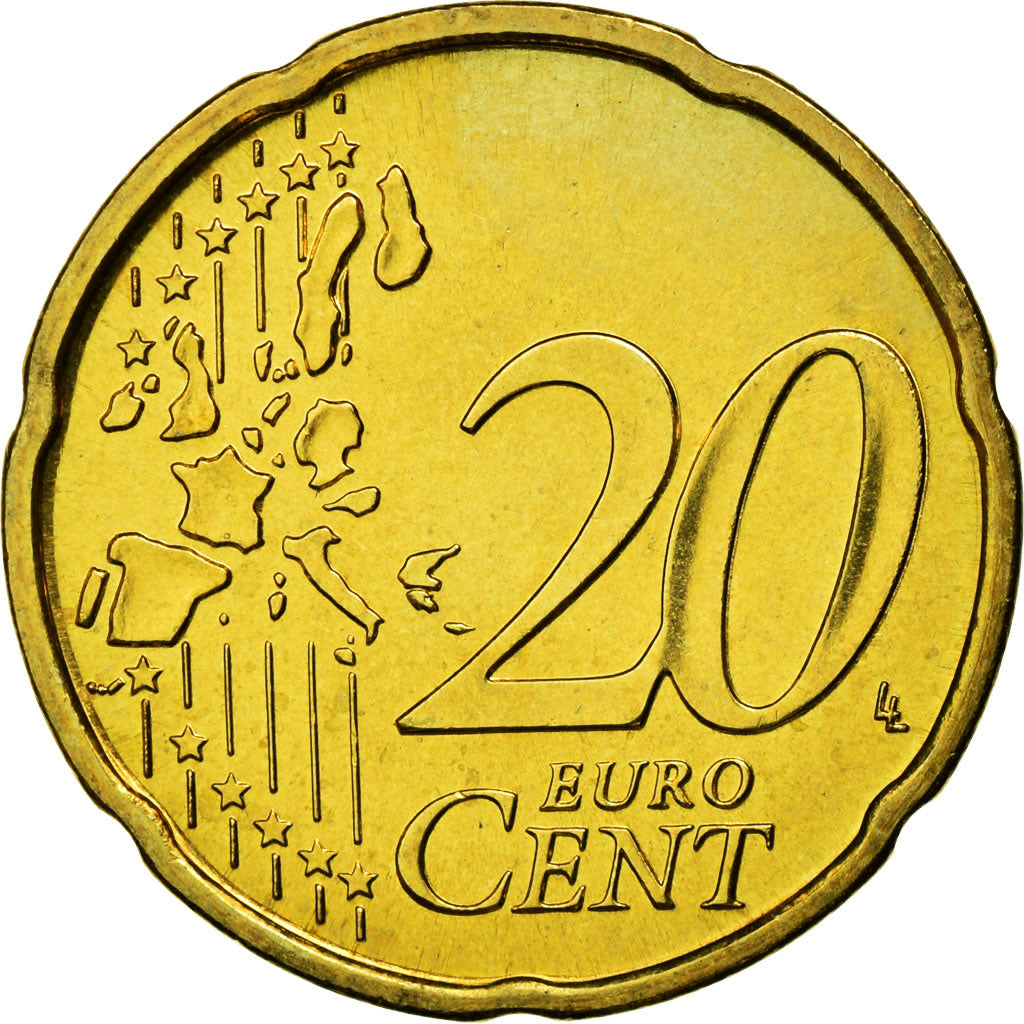 Portugal, 20 Euro Cent, 2002, AU(55-58), Latão, KM:744