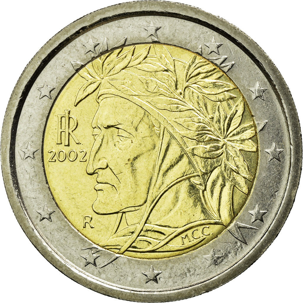 Italy, 2 Euro, 2002, AU(50-53), Bi-Metallic, KM:217
