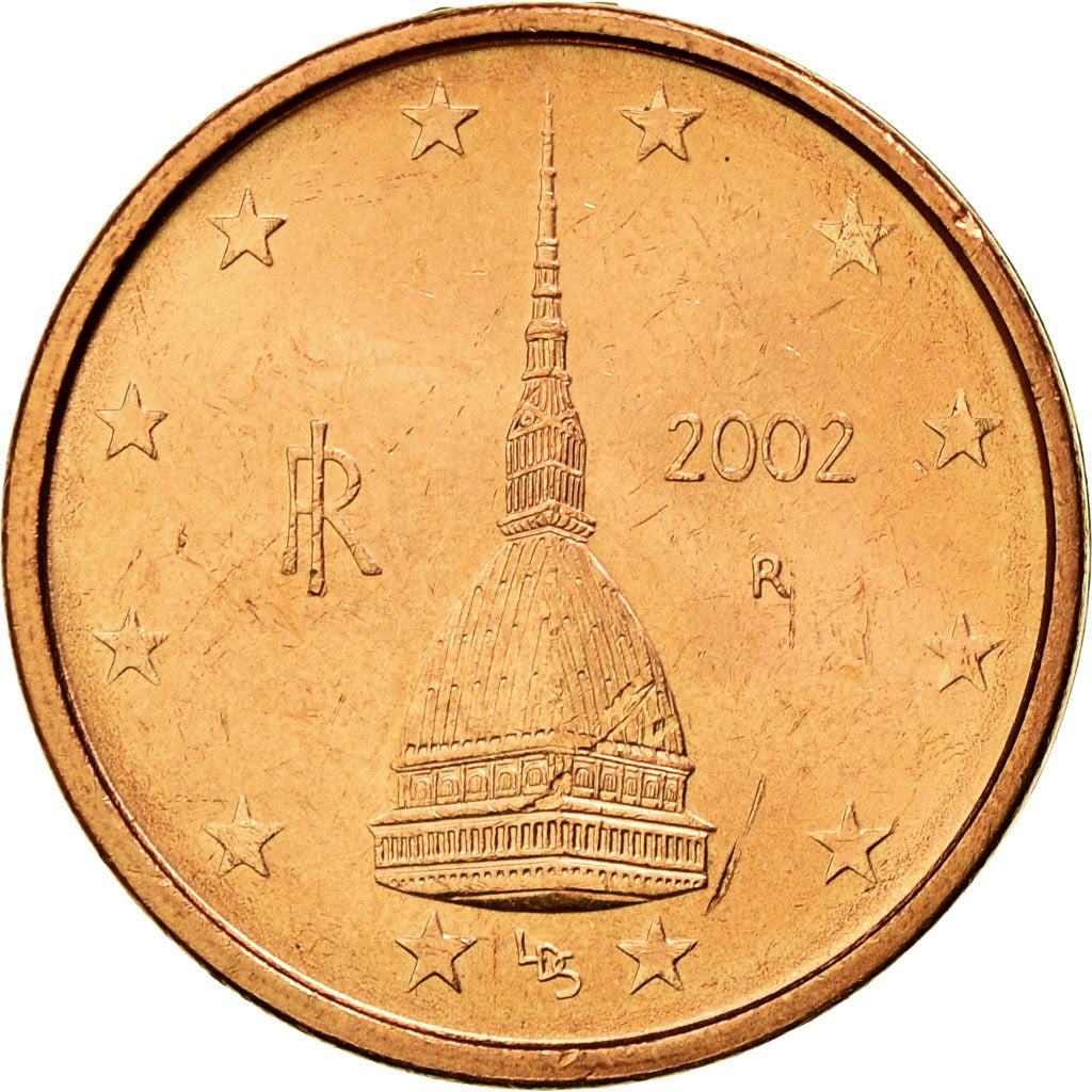 Italy, 2 Euro Cent, 2002, EF(40-45), Copper Plated Steel, KM:211