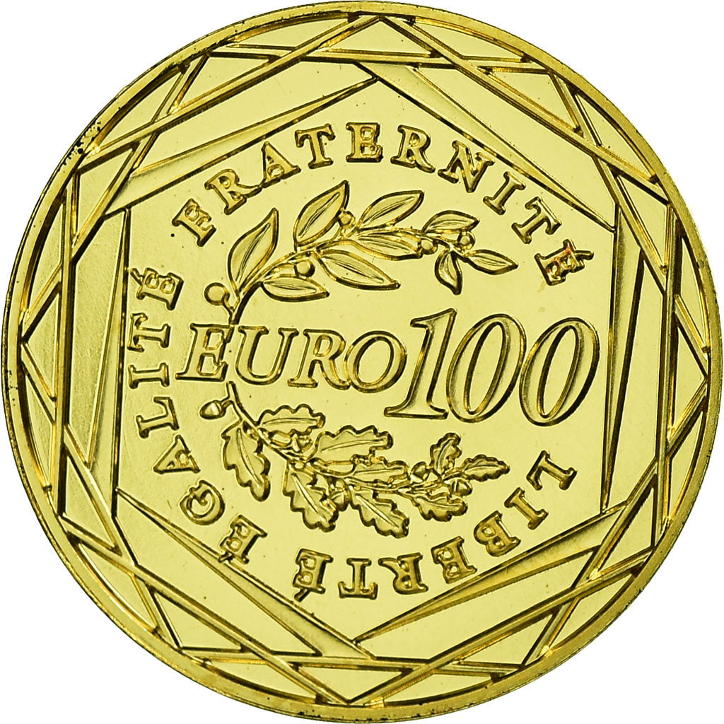 France, Semeuse, 100 Euro, 2008, MS(65-70), Gold, Gadoury:3, KM:1536