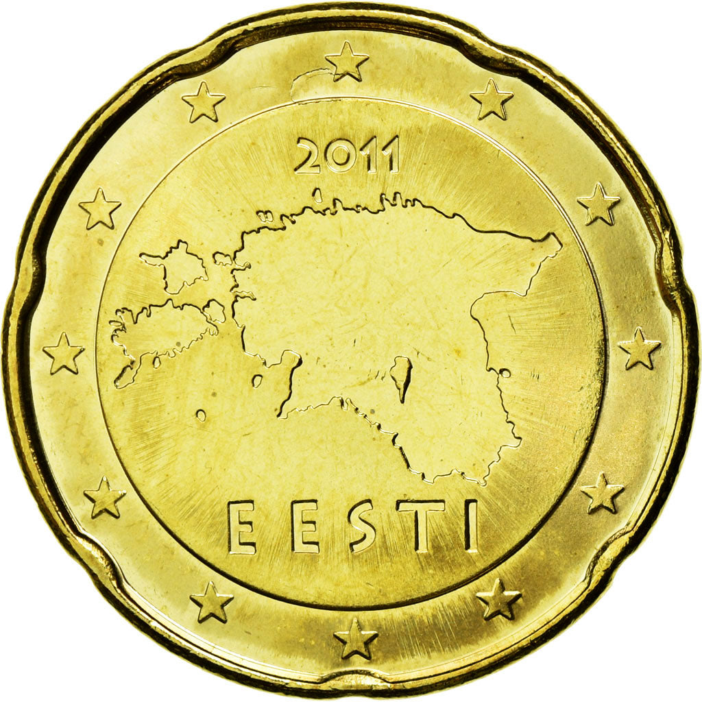 Estonia, 20 Euro Cent, 2011, EBC, Latón, KM:65