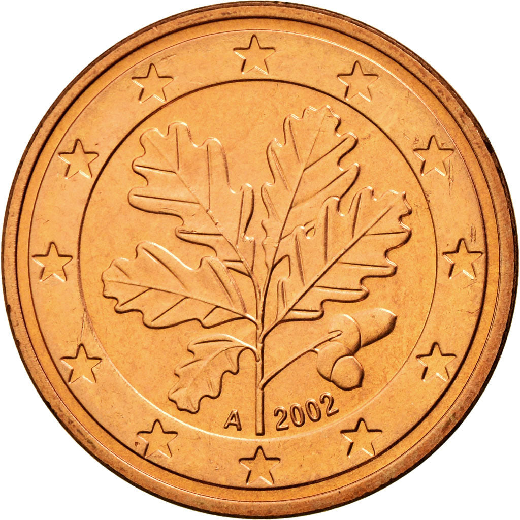 GERMANIA - REPUBBLICA FEDERALE, 5 Euro Cent, 2002, SPL, Acciaio placcato rame