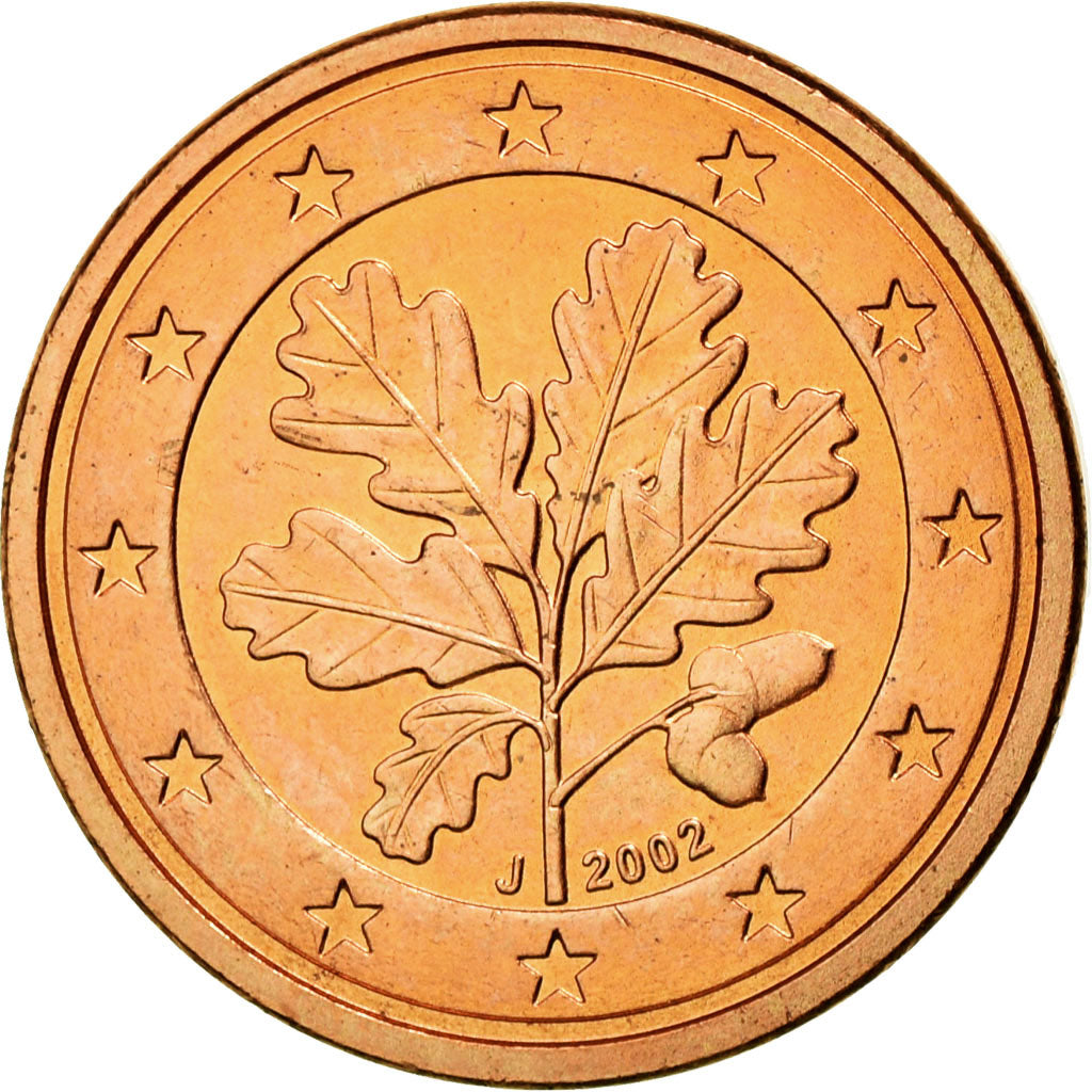 GERMANY - FEDERAL REPUBLIC, Euro Cent, 2002, MS(63), Copper Plated Steel, KM:207
