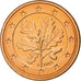 GERMANY - FEDERAL REPUBLIC, Euro Cent, 2002, MS(63), Copper Plated Steel, KM:207