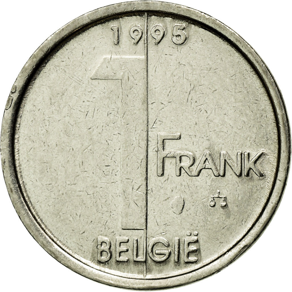 Moneta, Belgia, Albert II, Franc, 1995, Brussels, EF(40-45), Nikiel platerowany