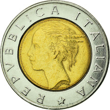 Coin, Italy, 500 Lire, 1991, Rome, MS(63), Bi-Metallic, KM:111