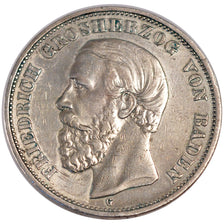 GERMAN STATES, 5 Mark, 1899, Karlsruhe, KM #268, EF(40-45), Silver, 38, 27.55