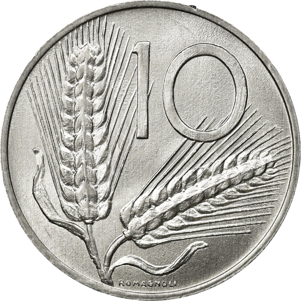 Moneta, Włochy, 10 Lire, 1978, Rome, AU(50-53), Aluminium, KM:93